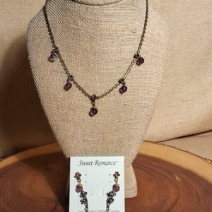 Sweet Romance Purple Necklace with Matching Earrings